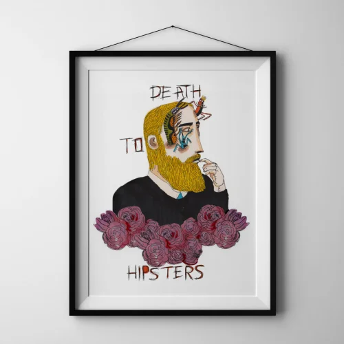 Serkan Akyol - Death To Hipsters  Art Print