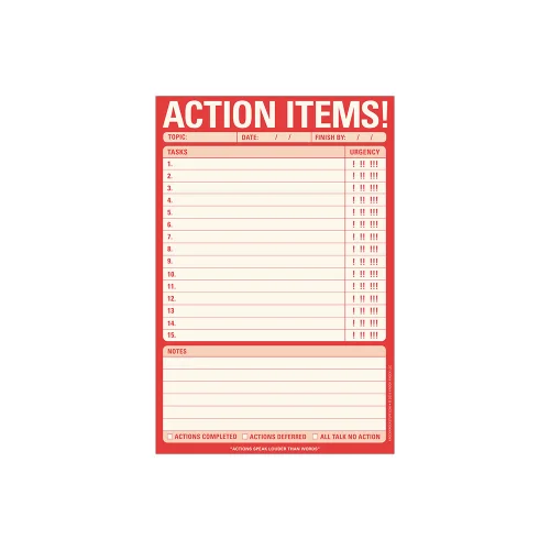 Knock Knock - Action Items! Pad