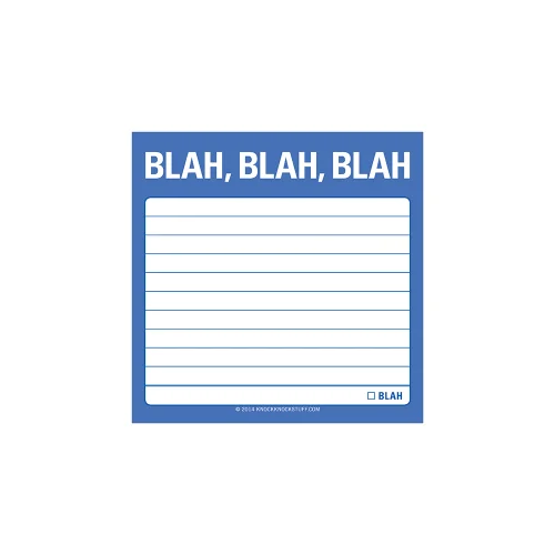 Knock Knock - Sticky Note: Blah Blah Blah