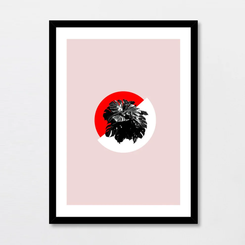 Action Zebra	 - Monstera Point Art Print