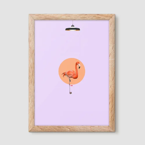 Action Zebra	 - Pink Flamingo Art Print