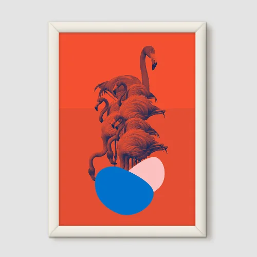 Action Zebra	 - Flamingo Art Print