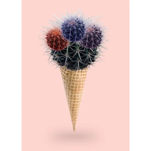 Action Zebra	 - Cactus Cream Art Print