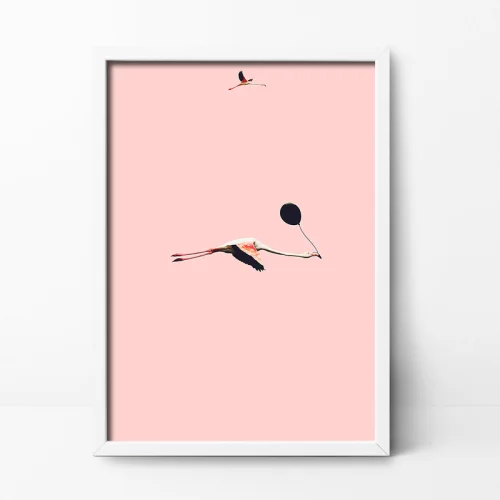 Action Zebra	 - Fly Flamingo Art Print