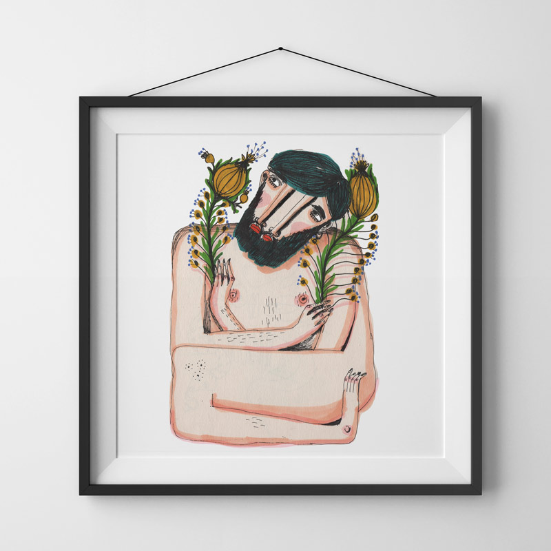 Serkan Akyol Duvarda Asılı Resmin Art Print 70x70 cm hipicon