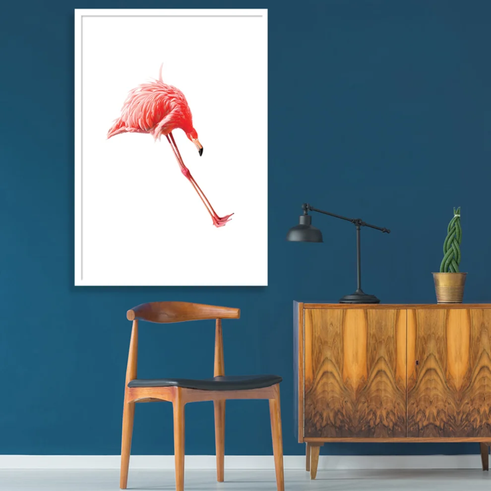 Action Zebra	 - Jump Flamingo Art Print