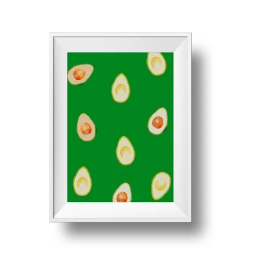 Action Zebra	 - Avocado Art Print