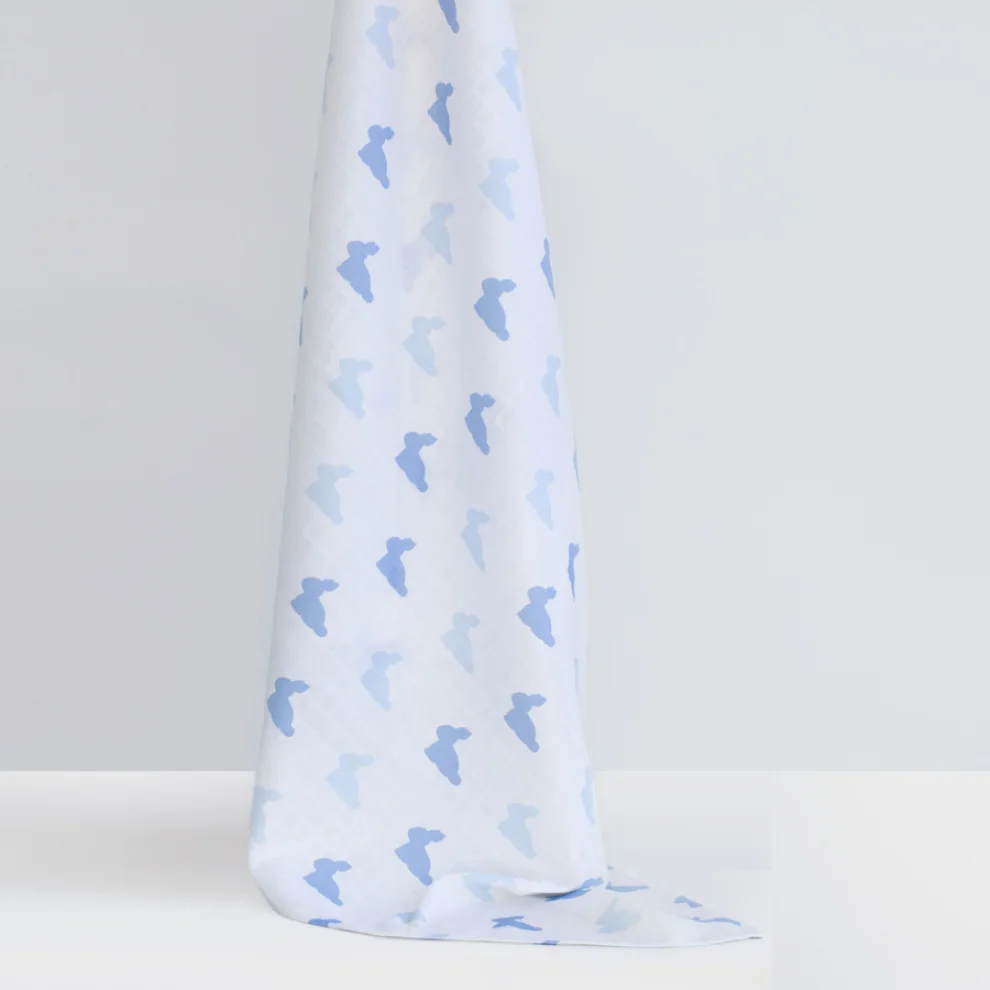 Deux Lapins - Blue Lapin Throw