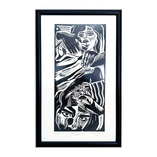 Nilol Print - Chaotic Memories Lino Print