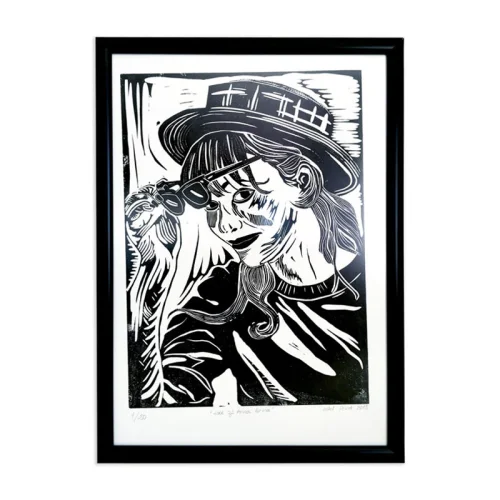 Nilol Print - Look of Anna Karina Lino Print