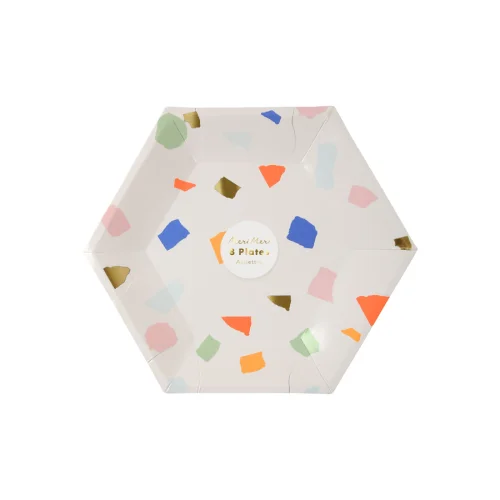 Meri Meri - Bright Terrazzo Plate Pack of 8