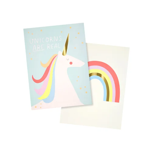 Meri Meri - Rainbows & Unicorns Art Prints