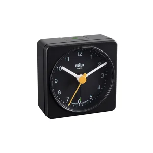 Alarm Desk Square Clock Black