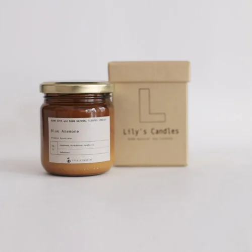 Lily's Candles  - Mavi Anemon Çiçeği Doğal Mum