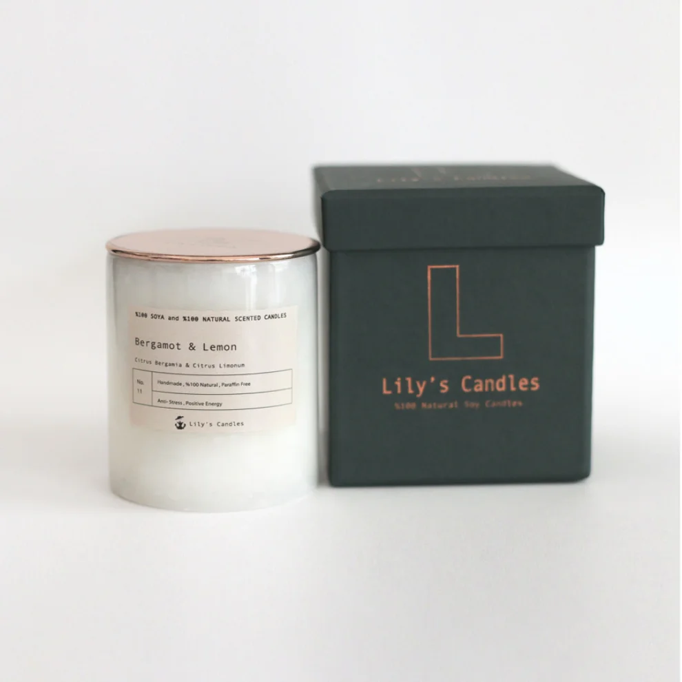 Lily's Candles  - Bergamut & Limon Mermer Doğal Mum