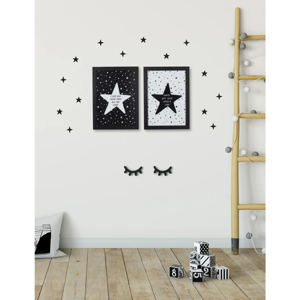 Baluna - Blackstar Stars Wall Sticker Set