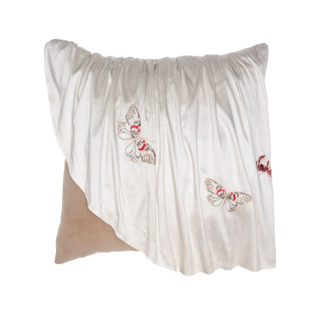 Alpaq Studio - Butterfly Embroidered Silk Pillow II