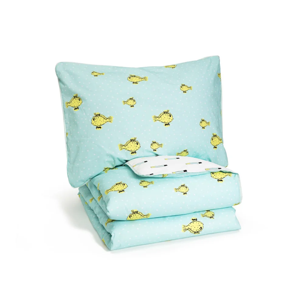 Crocodily - Yellow Box Fish Duvet Cover Large