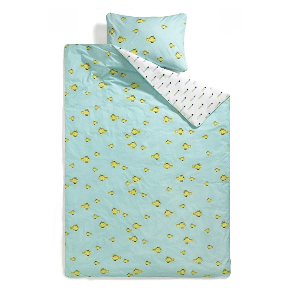 Crocodily - Yellow Box Fish Duvet Cover Large