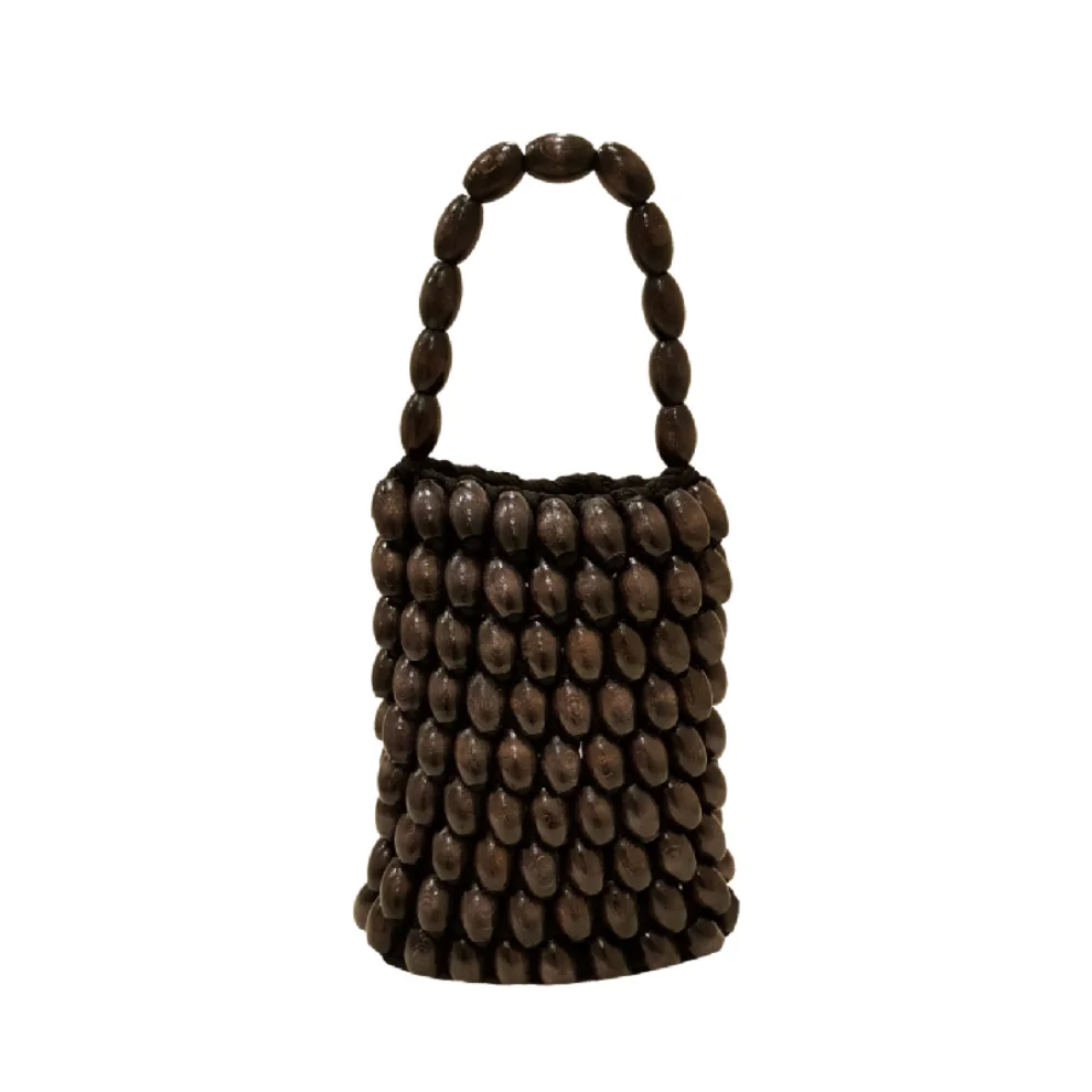 Mien İstanbul - Wooden Beaded Rectangle Hand Bag