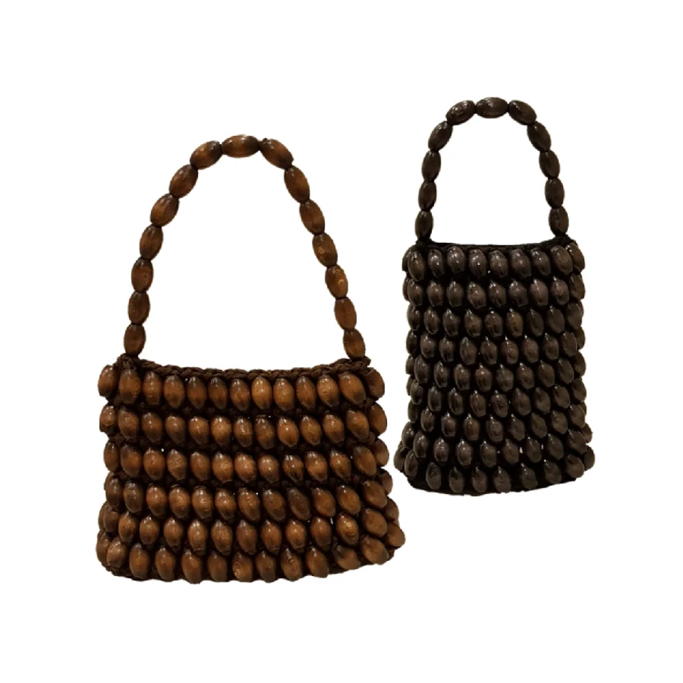 Mien İstanbul - Wooden Beaded Rectangle Hand Bag