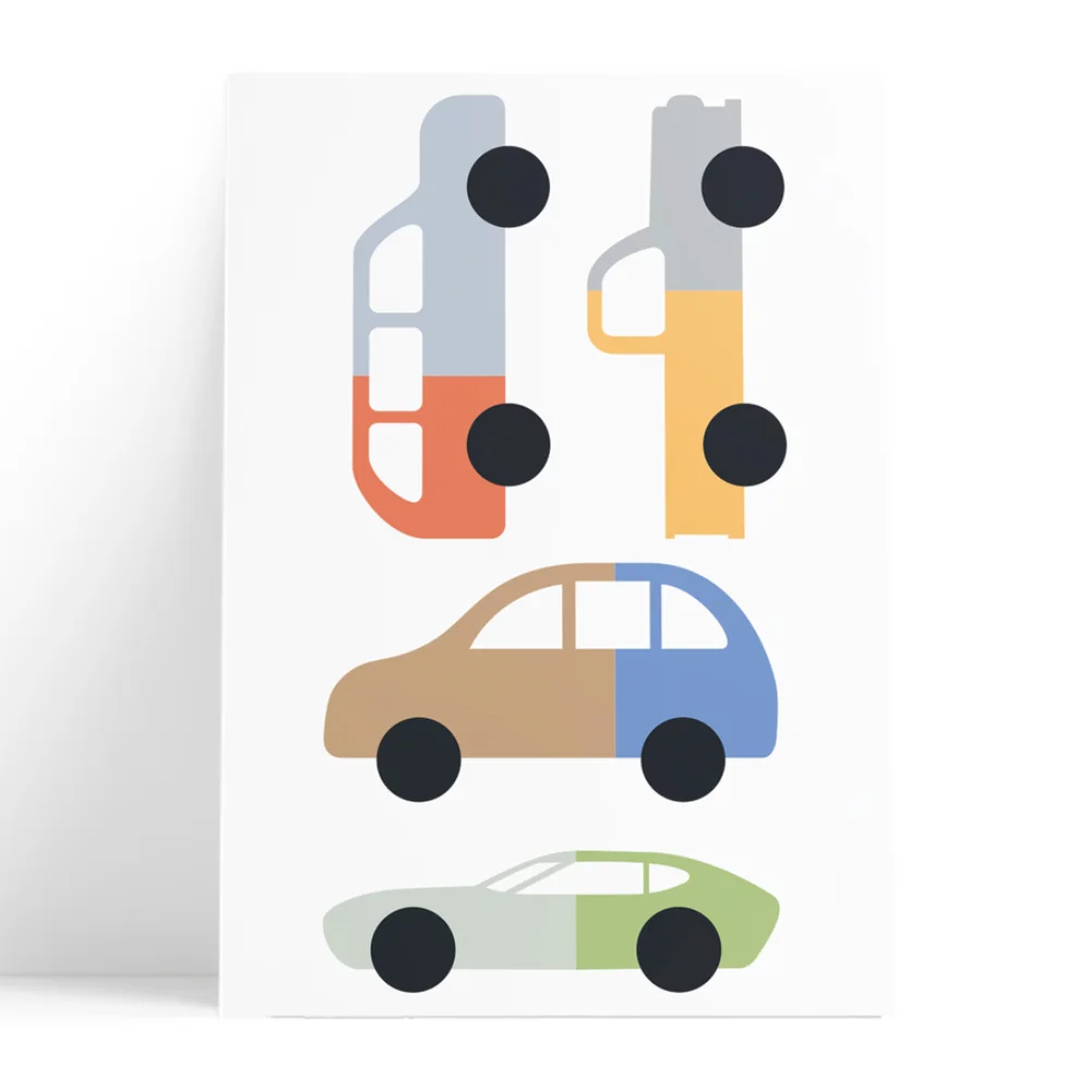 Pop by Gaea - Bicolor Cars Wall Sticker