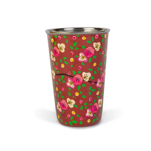 3rd Culture - Dark Red Floral Tumbler