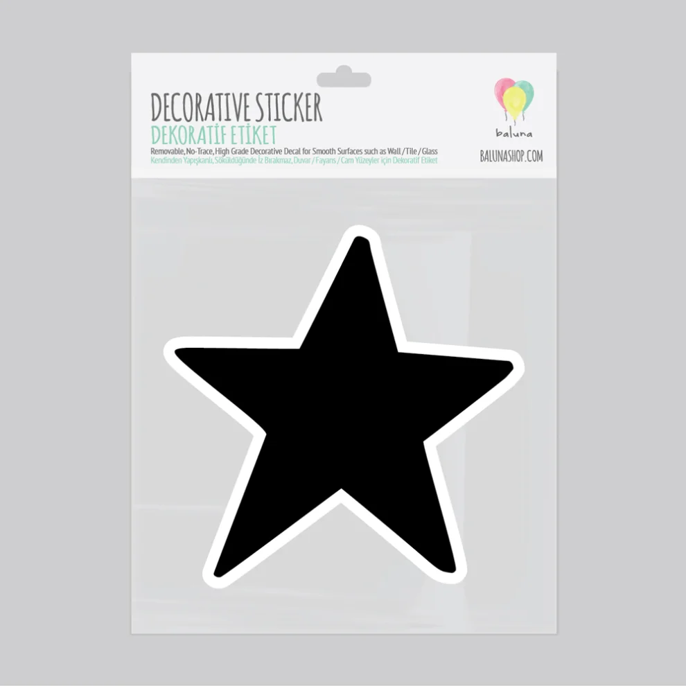 Baluna - Blackstar Big Star Wall Sticker Set