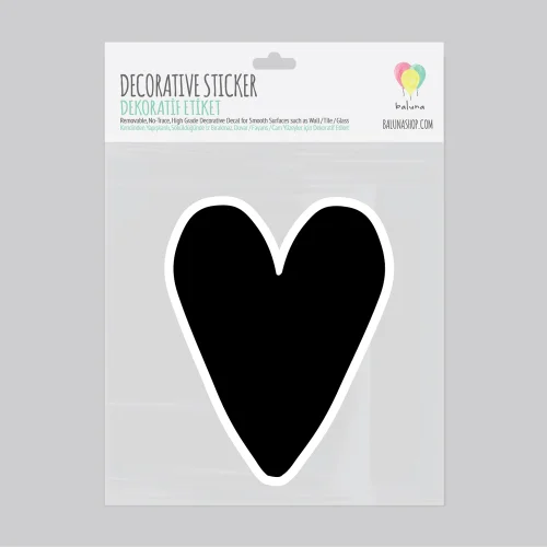 Baluna - Love Black Heart Wall Sticker