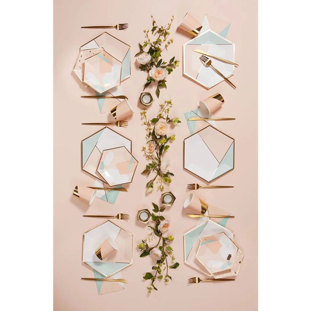 Harlow&Grey - Desert Rose - Abstract Small Paper Plates 8Set