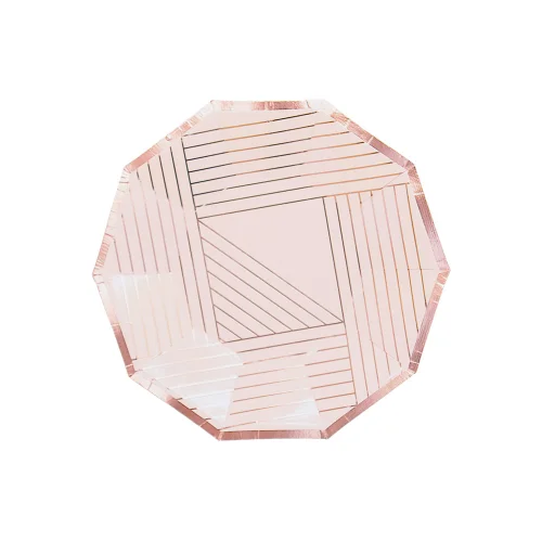 Harlow&Grey - Manhattan - Pale Pink Striped Small Paper Plates 8Set