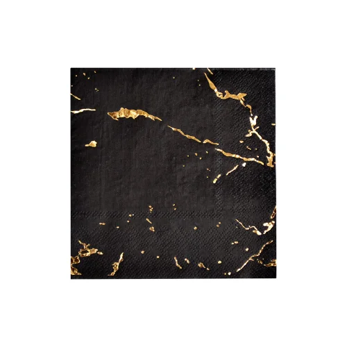 Harlow&Grey - Vanity - Black Marble Cocktail Paper Napkins 20Set