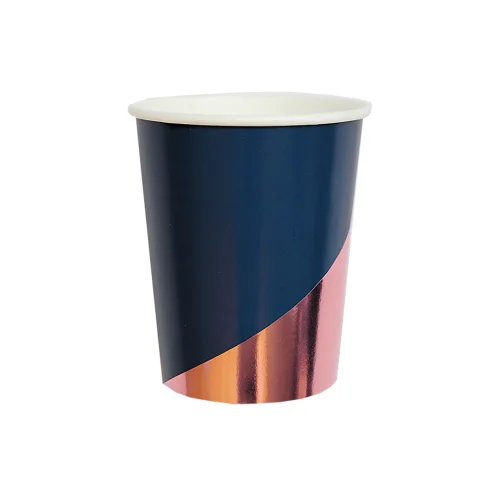 Harlow&Grey - Erika - Navy Colorblock Paper Cups 8Set