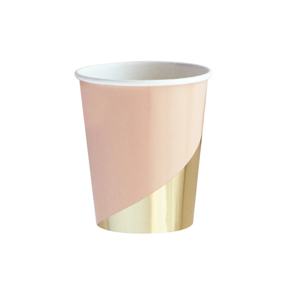 Harlow&Grey - Goddess - Peach Blush Colorblock Paper Cups 8Set