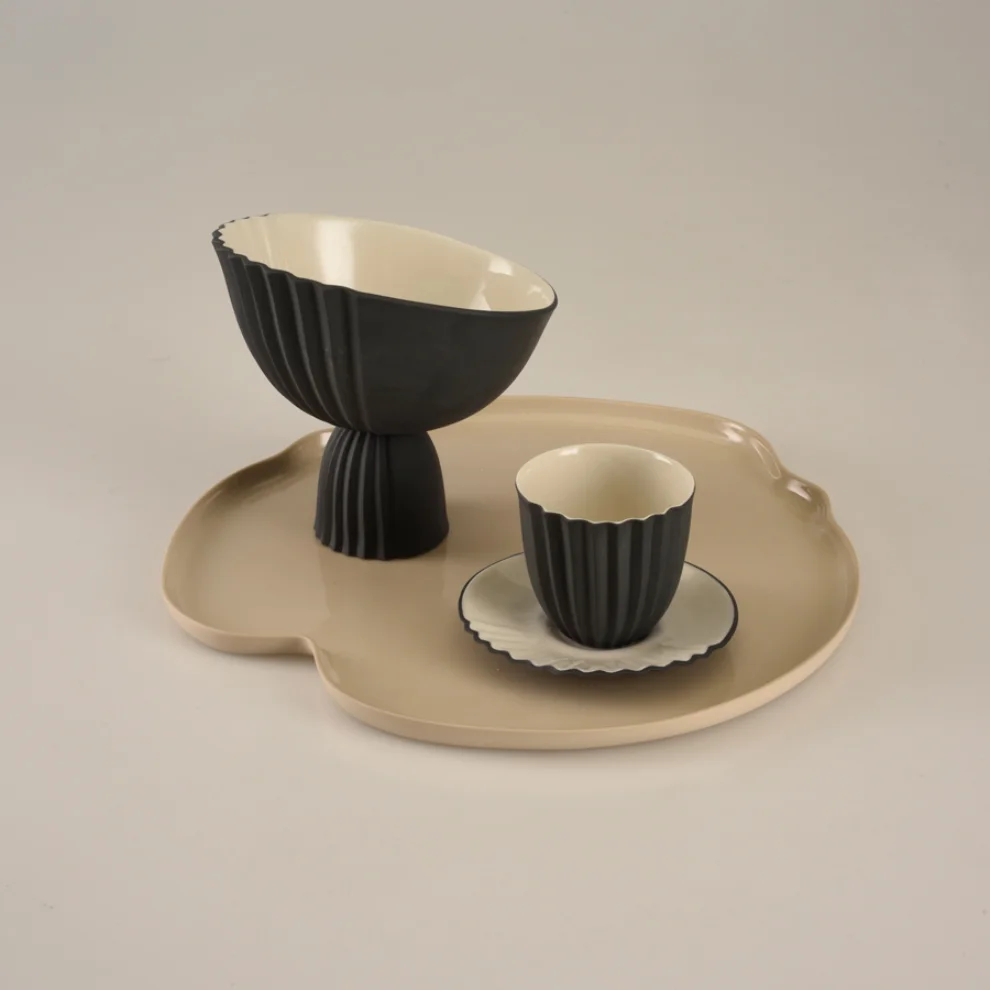 Oolo Studio - Plise Handle Coffee Cup and Saucer