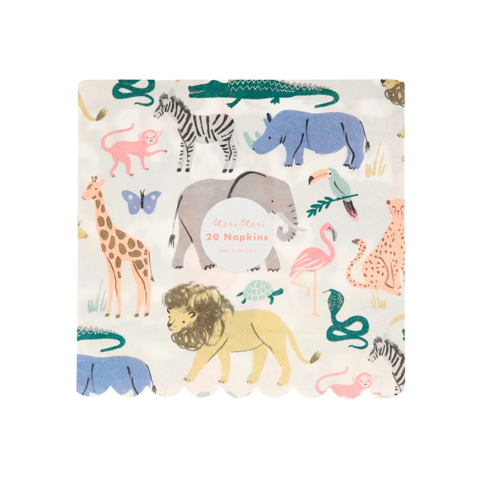 Meri Meri - Safari Animals Large Napkins