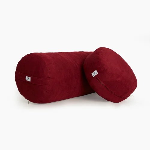 Nui Yoga - Bordo Bolster & Meditasyon Minderi