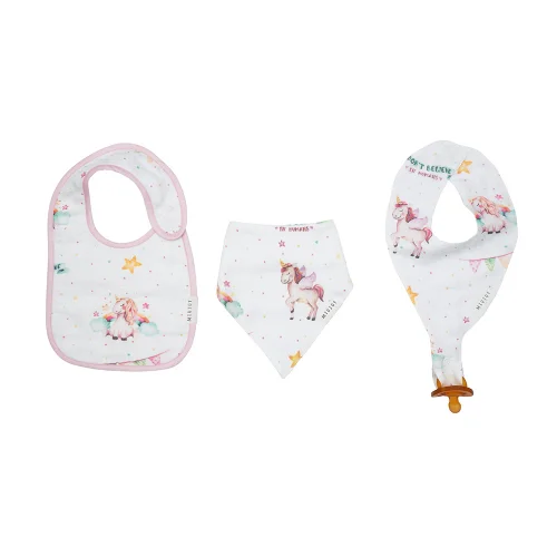 Miujoy - Unicorn Organic Cotton Muslin Bibs - 3 Pieces