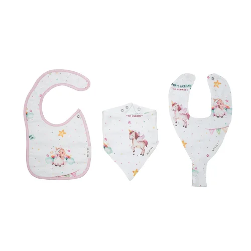 Miujoy - Unicorn Organic Cotton Muslin Bibs - 3 Pieces