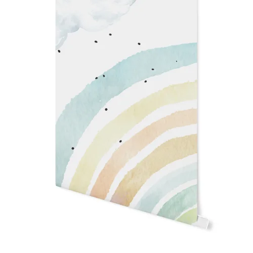 Pop by Gaea - Watercolor Blue Rainbow Mural