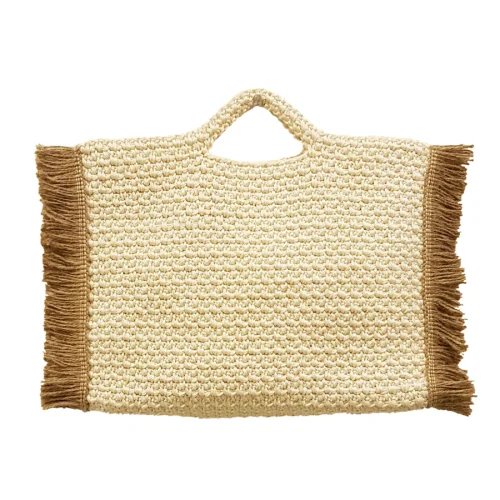 Mien İstanbul - Rattan Fringe Framed Knited Hand Bag