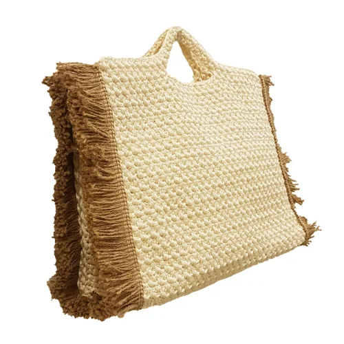 Mien İstanbul - Rattan Fringe Framed Knited Hand Bag