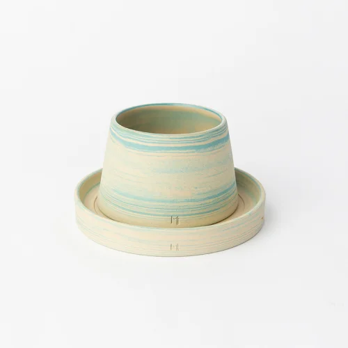 Masuma Ceramics - Sky Espresso Cup & Glass Plate