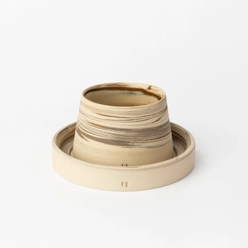 Masuma Ceramics - Sepia Espresso Cup & Glass Plate