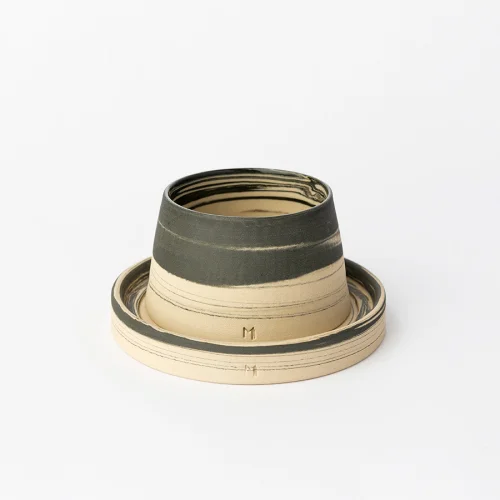 Masuma Ceramics - Sepia Espresso Cup & Glass Plate