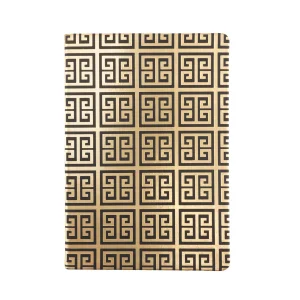 Flexi Metallic Journal Gold Greek Key