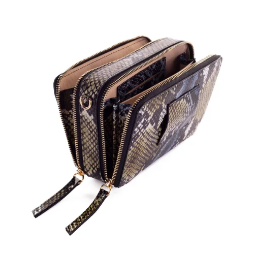 Noula - Snake Print Leather Mini Crossbody