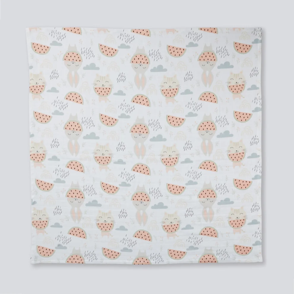 Deeperlove - Muslin Swaddle Blanket - Watermelon