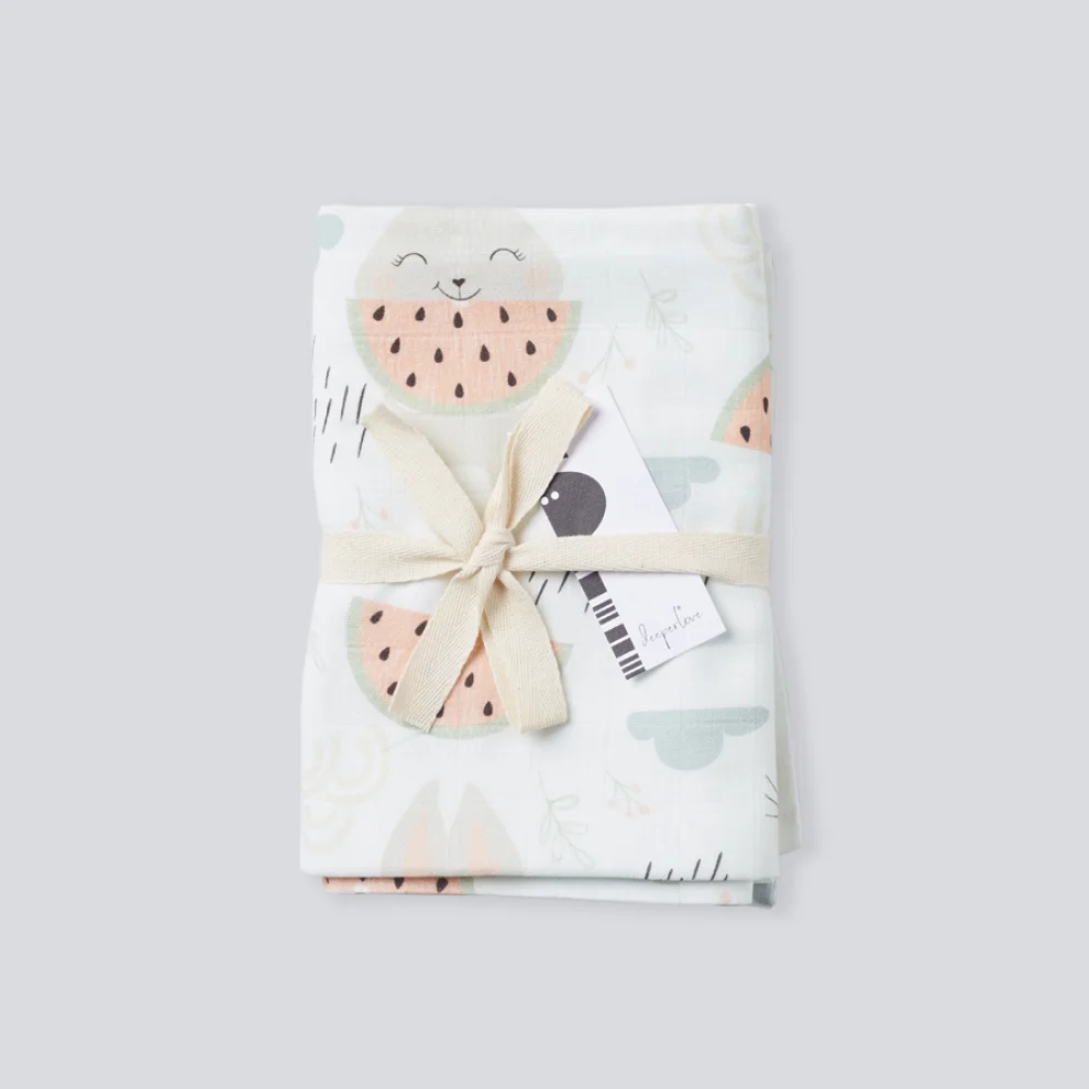 Deeperlove - Muslin Swaddle Blanket - Watermelon