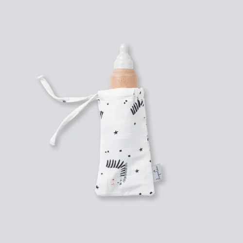 Deeperlove - Muslin Bottle Pouch - White Zebra